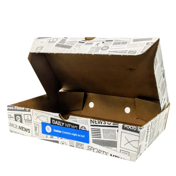 Small Corrugated Fish & Chip Box 255x150x510mm (100)
