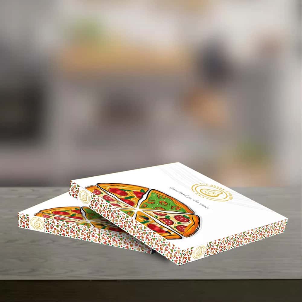 Printed pizza boxes