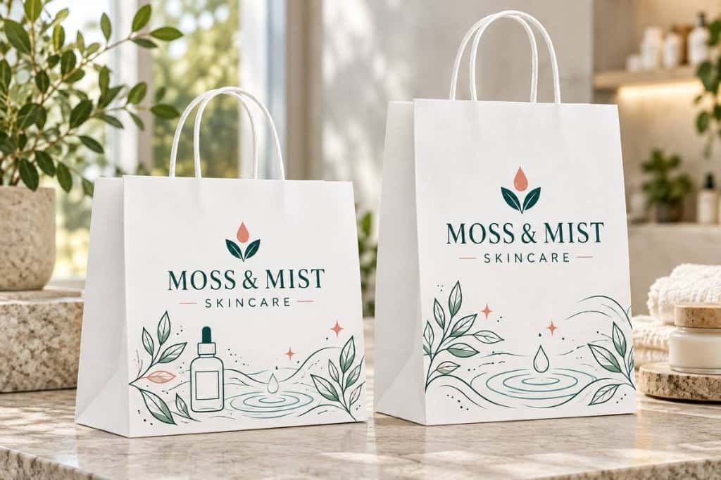 Printed twisted-handle paper bags